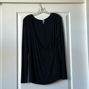 Long Sleeve Knit Wrap Style Top